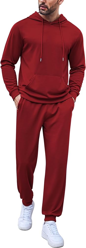 COOFANDY Men's Tracksuit 2 Pieces Long Sleeve Sets Casual Hooded Sweatsuits Jogging Suits