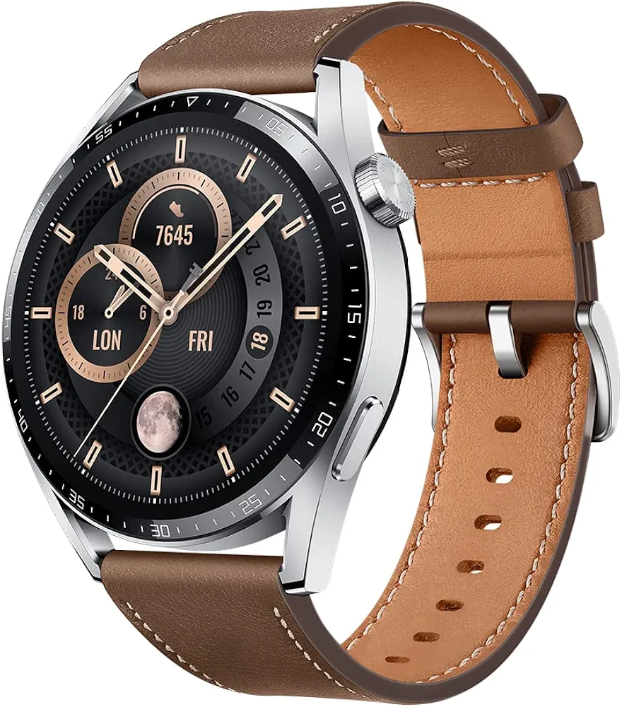 HUAWEI Watch GT 3 Classic 46 mm GPS + Bluetooth Smartwatch (Brown) - International Version