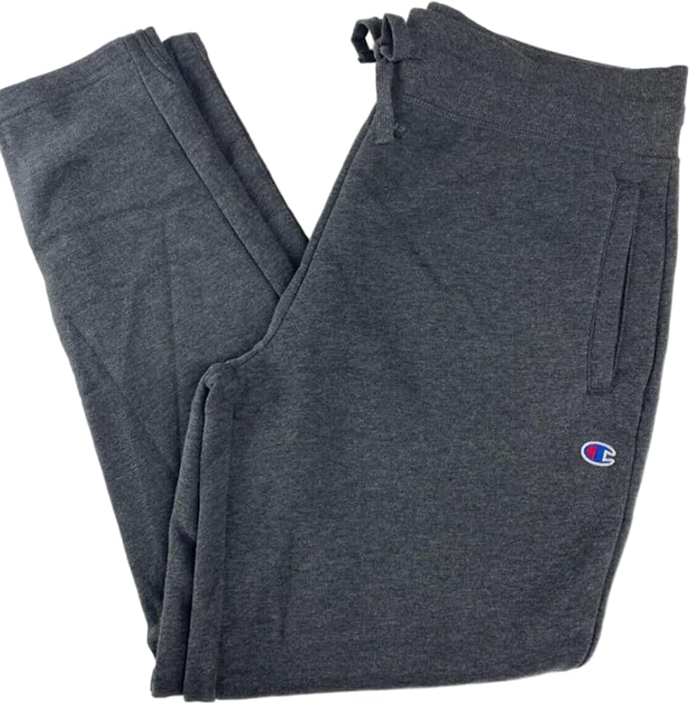 Champion Men's Powerblend Fleece Sweatpants (US, Alpha, Medium, Regular, Regular, Gray)