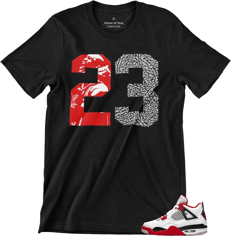 T Shirt to Match Jordan Black Red White 1 2 3 4 5 6 7 8 9 10 11 12 13 Men's Graphic Tee