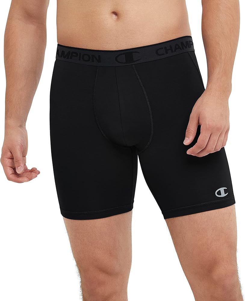 Champion mens Shorts, Compression Shorts With Total Support Pouch, Moisture Wicking, 6" & 9"