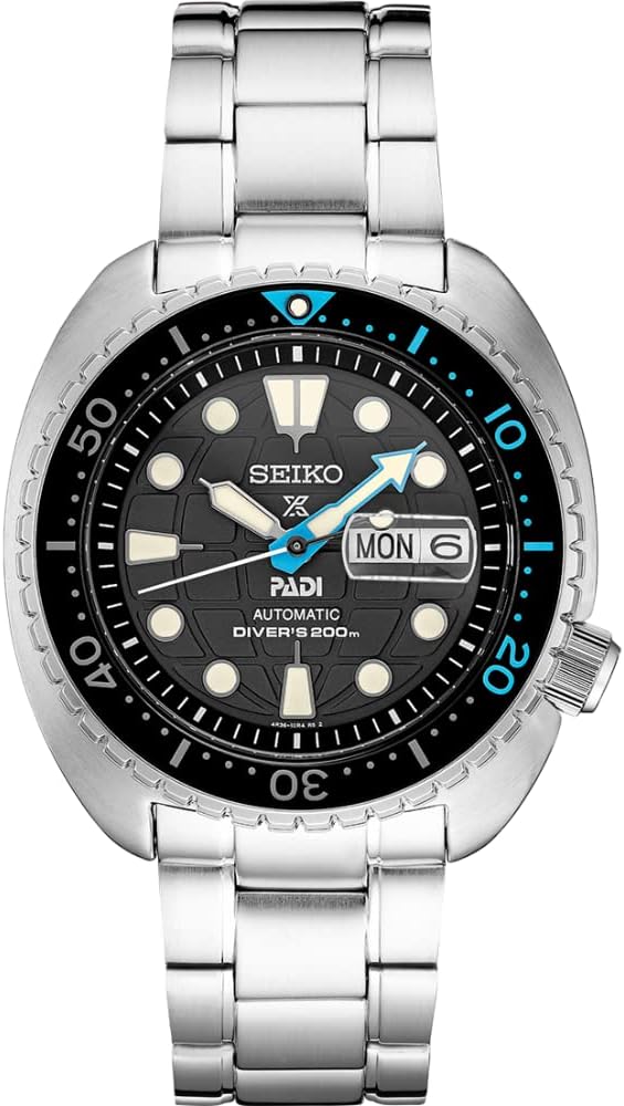 SEIKO SRPG19 Automatic Dive Watch for Men - Prospex Collection - Black Dial, LumiBrite Hands, Magnified Date Calendar - 200M Water Resistant