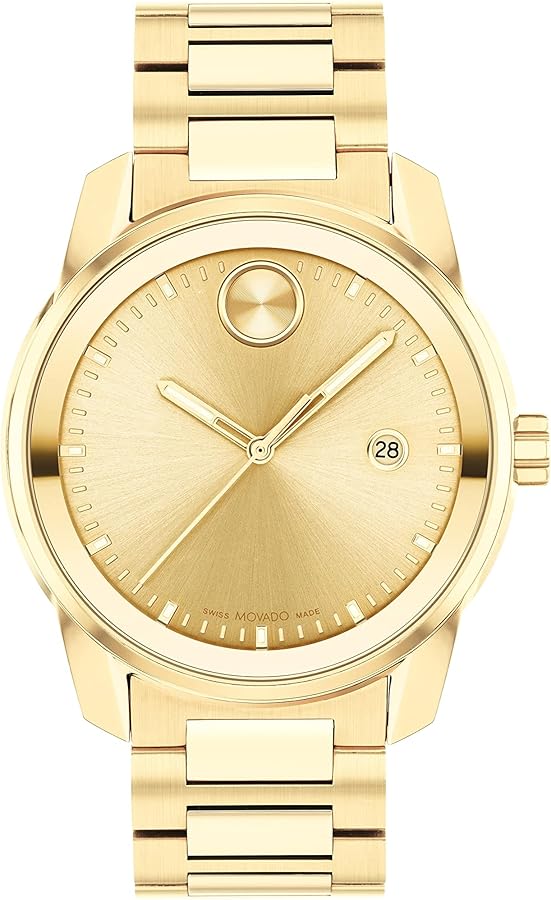 Movado Men's Bold Verso Swiss Quartz Watch with Stainless Steel Bracelet, Yellow Gold (Model: 3600861)