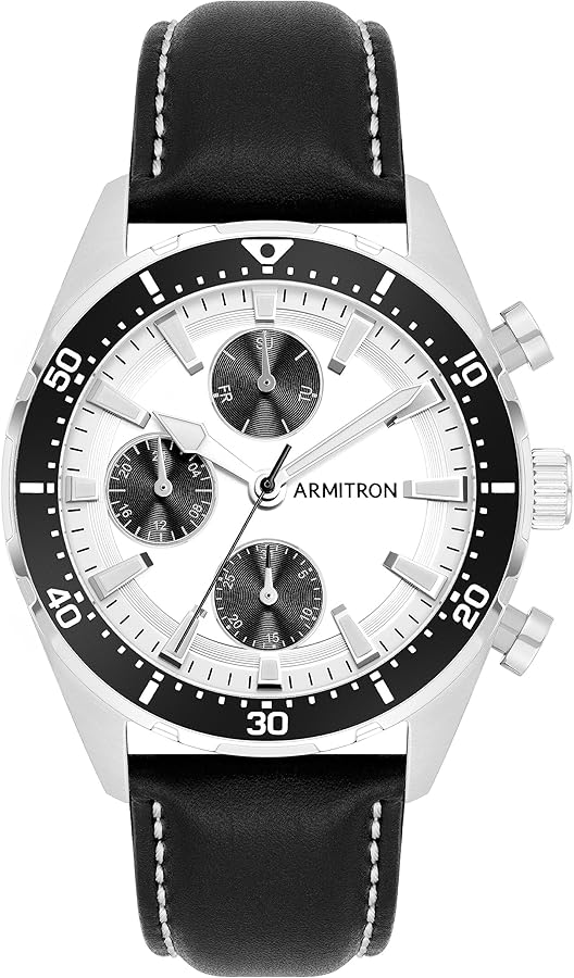 Armitron Men's Analog Chronograph Leather Strap Watch