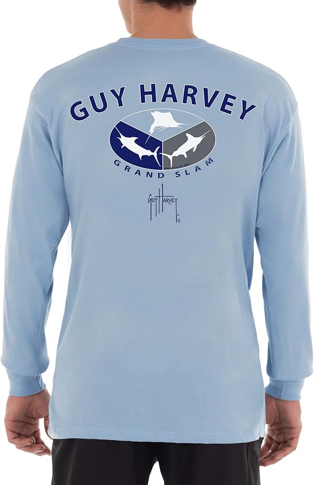 Guy Harvey Men's Billfish Collection Long Sleeve Pocket T-Shirt