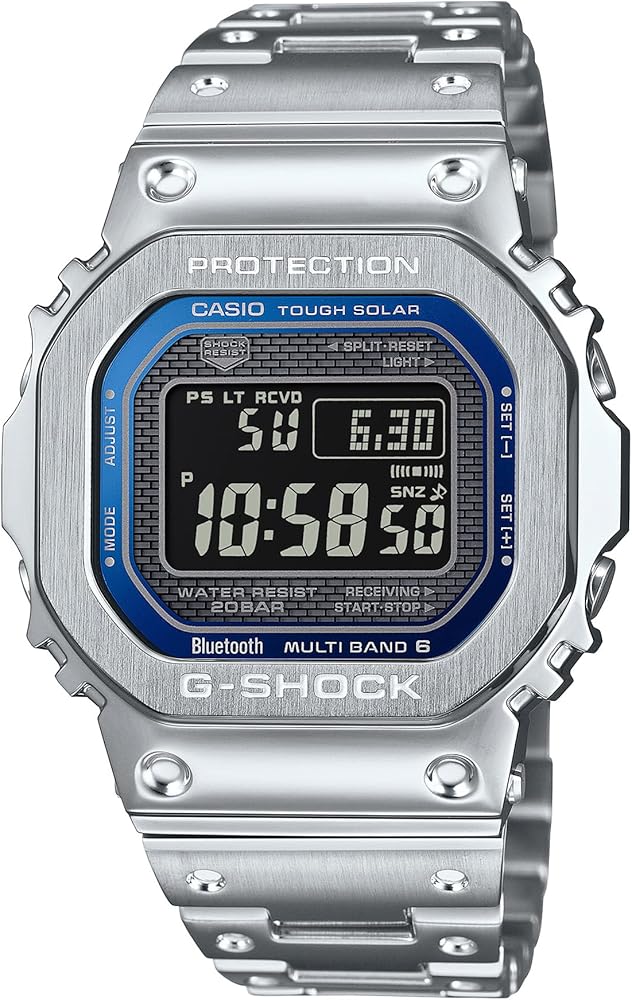 G-Shock Casio Full Metal 5000 Series Blue Dial Stainless Steel Watch 49.3mm - GMWB5000D-2