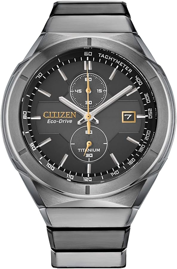 Citizen Men's Eco-Drive Sport Luxury Armor Watch in Super Titanium, Black Dial (Model: CA7058-55E)