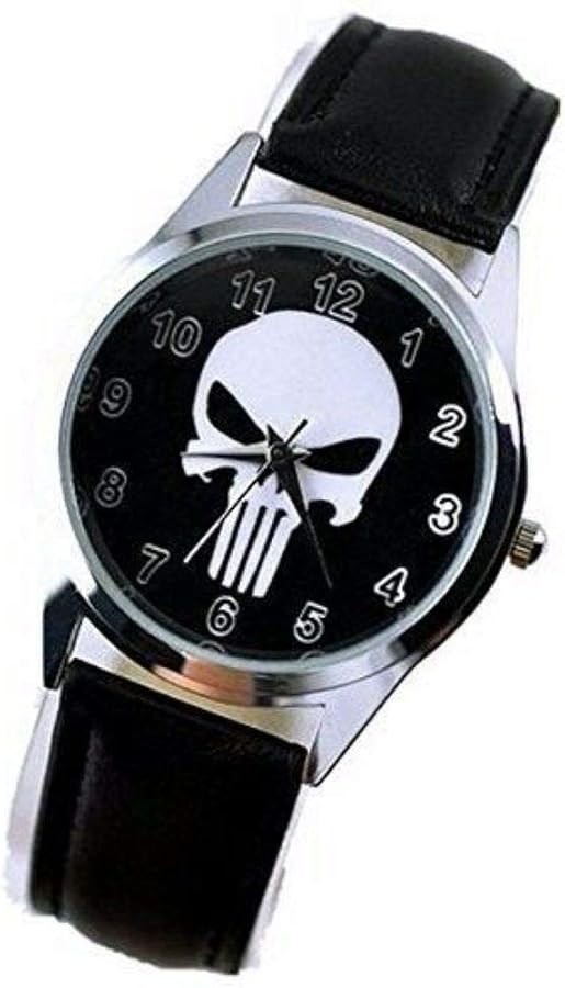 Frank Castle Skull Logo Series Symbol Leather Watch