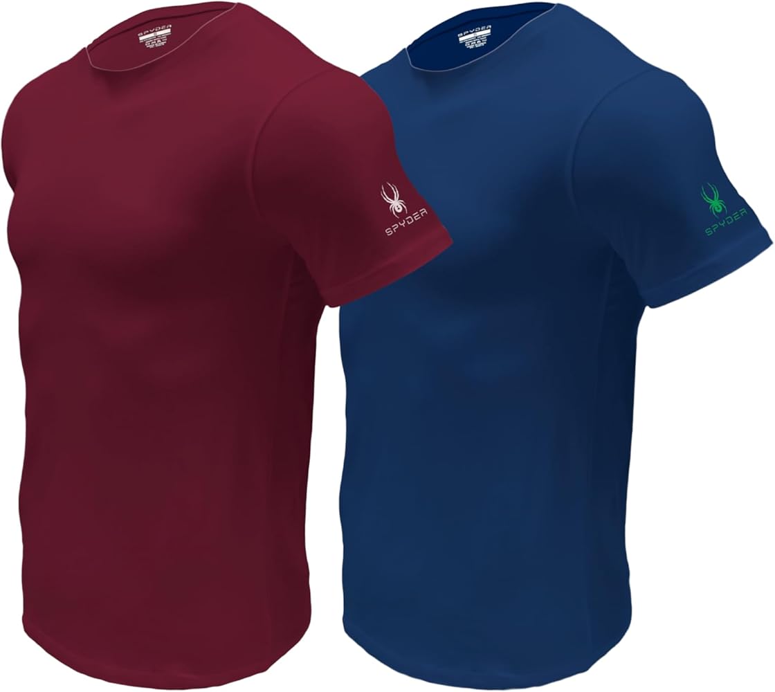 Spyder Mens Performance Moisture Wicking Crew Neck Undershirts/Ultra soft Stretch Sports T-Shirt