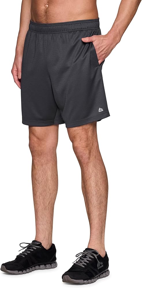 RBX Active Gym Shorts for Men, 7" X-DrI Moisture Wicking Quick Drying Jersey Mesh Workout Running Shorts with Pockets