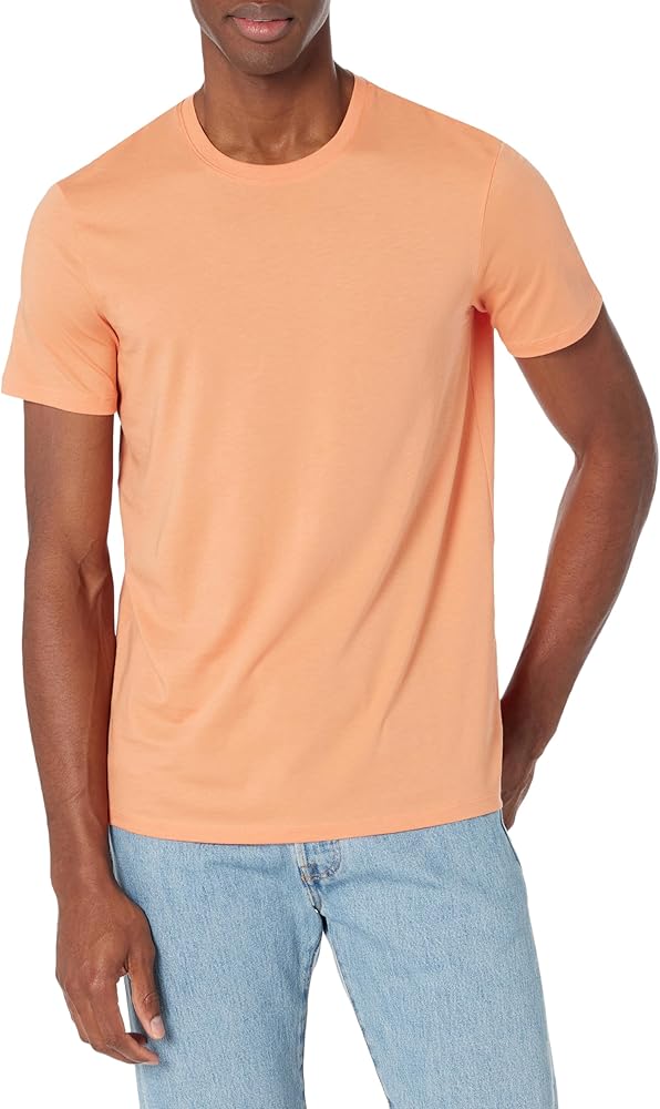 A | X ARMANI EXCHANGE Men's Solid Colored Basic Pima Crew Neck Tee, Sun Baked