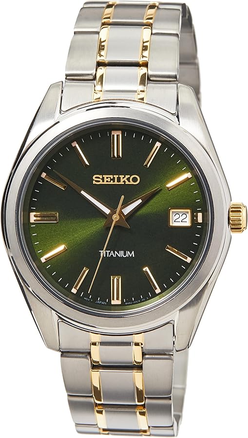 Seiko Herren-Uhr Quarz Titan mit Edelstahlband