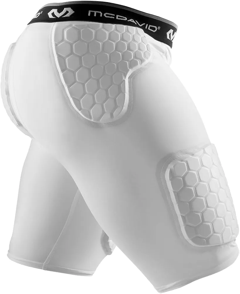 McDavid Padded Compression Shorts with HEX Pads. Dual-Density Thudd Tights with Hip, Tailbone, Thigh Padding. for Men and Women. with Cup Pocket