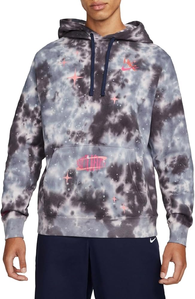 Nike Men's Club Pullover Basketball Space Wave Hoodie (Standard, Medium, Multi)