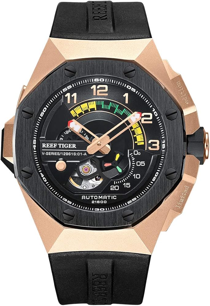 REEF TIGER Latest Sport Automatic Watches Luxury Men Rose Gold Watches Mechanical RGA92S7