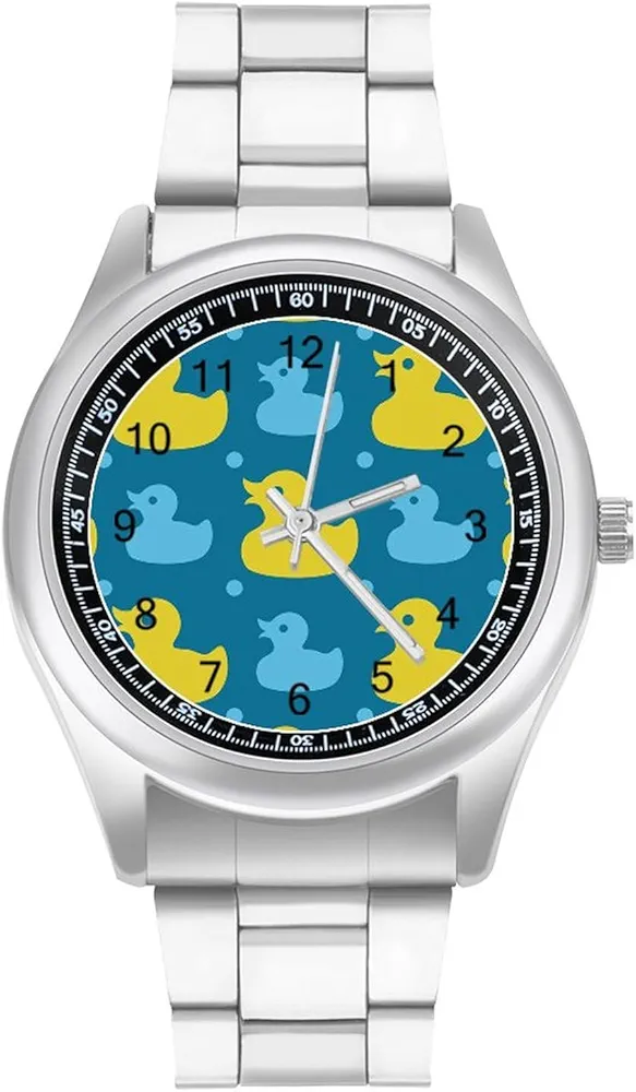 Yellow Rubber Ducks Fashion Classic Wrist Watches for Men Casual Business Dress Watch Gifts