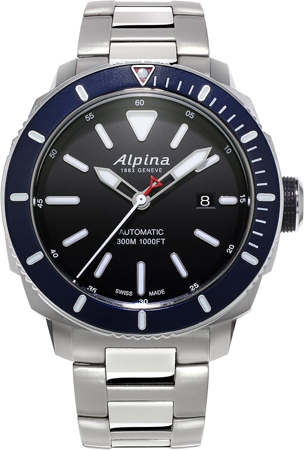 Alpina Men's AL-525LBN4V6B Seastrong Analog Display Swiss Automatic Silver Watch