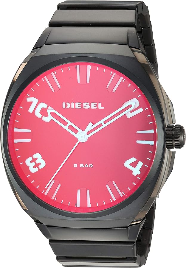 Diesel Men's Stigg Three-Hand Black Stainless Steel Watch