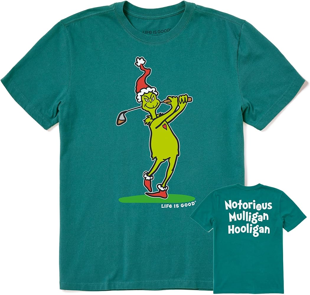 Life is Good Grinch Mulligan Hooligan Cotton Tee, Shortsleeve Graphic CrewneckT-Shirt