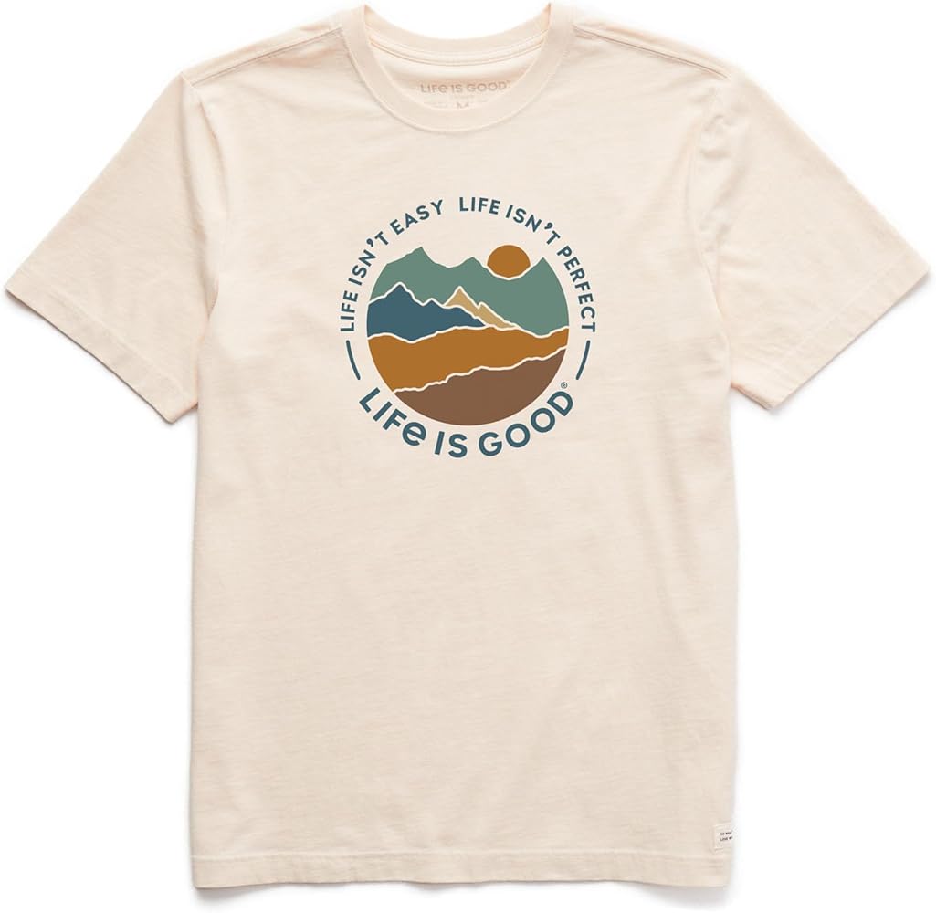 Life is Good. Men's Life Isn't Perfect Mountains Crusher-LITE Tee, Putty White (US, Alpha, X-Large, Regular, Regular, Putty White)