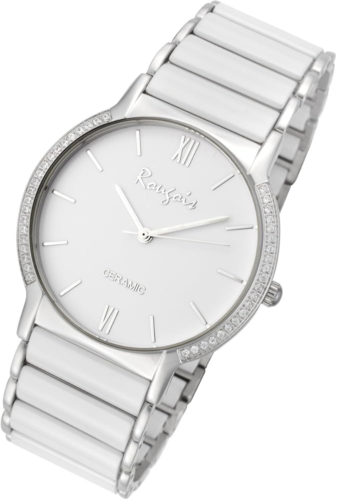 Luxe Series White Ceramic and Steel Watch