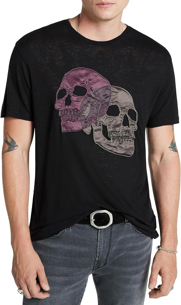 John Varvatos Men's Double Skull Tee