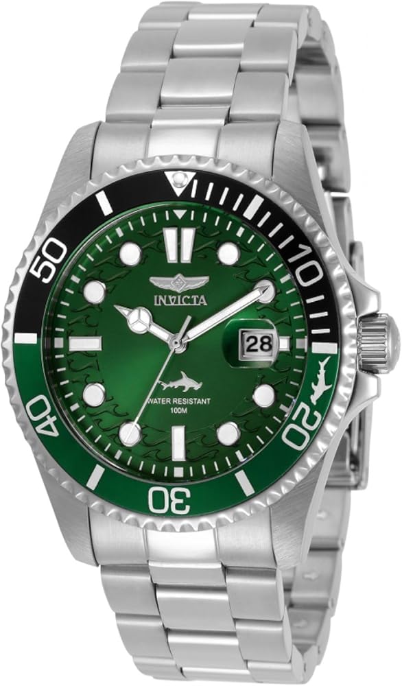 Invicta Pro Diver Men 43mm Stainless Steel Stainless Steel Green dial PC32 Quartz