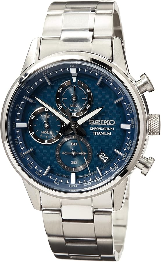 Seiko Men's Quartz Watch Titanium with Stainless Steel Strap