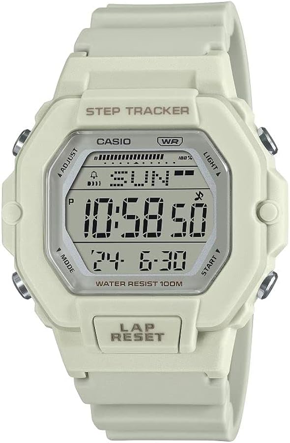 Casio LWS2200H Series | Men’s Digital Watch | White/White | Step Tracker | Countdown Timer | LED Illuminator with Afterglow | 100 SEC Chronograph | Multi Alarms | Hourly Time Signal | 2 Year Battery