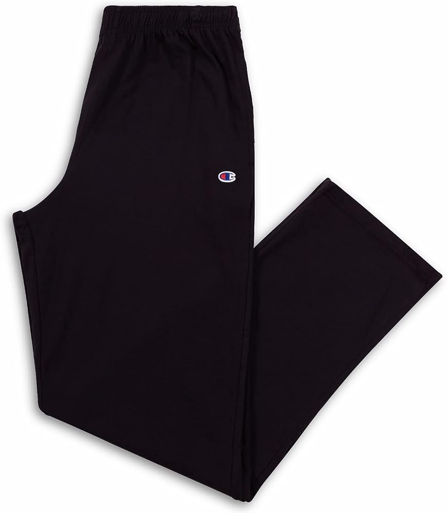 Champion Mens Big and Tall Open Bottom Lounge Pants, Lightweight Jersey Sweatpants