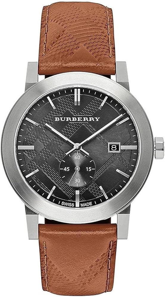 Burberry Men's Chronograph The City Brown Leather Strap Timepiece 42mm BU9905