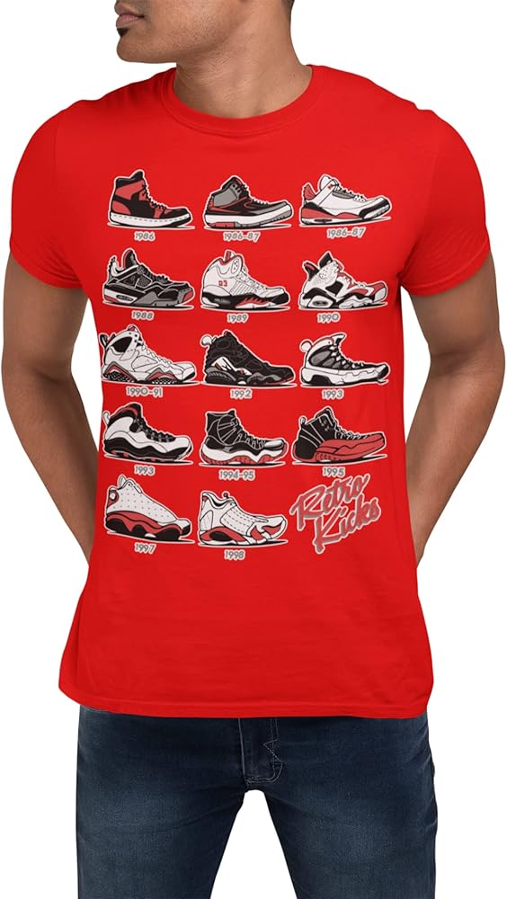 Jordan Retro Sneakers Image T Shirt to Match Jordans, Tee to Match Jordan 1 2 3 4 5 6 11 12 13 Gift for Jordan