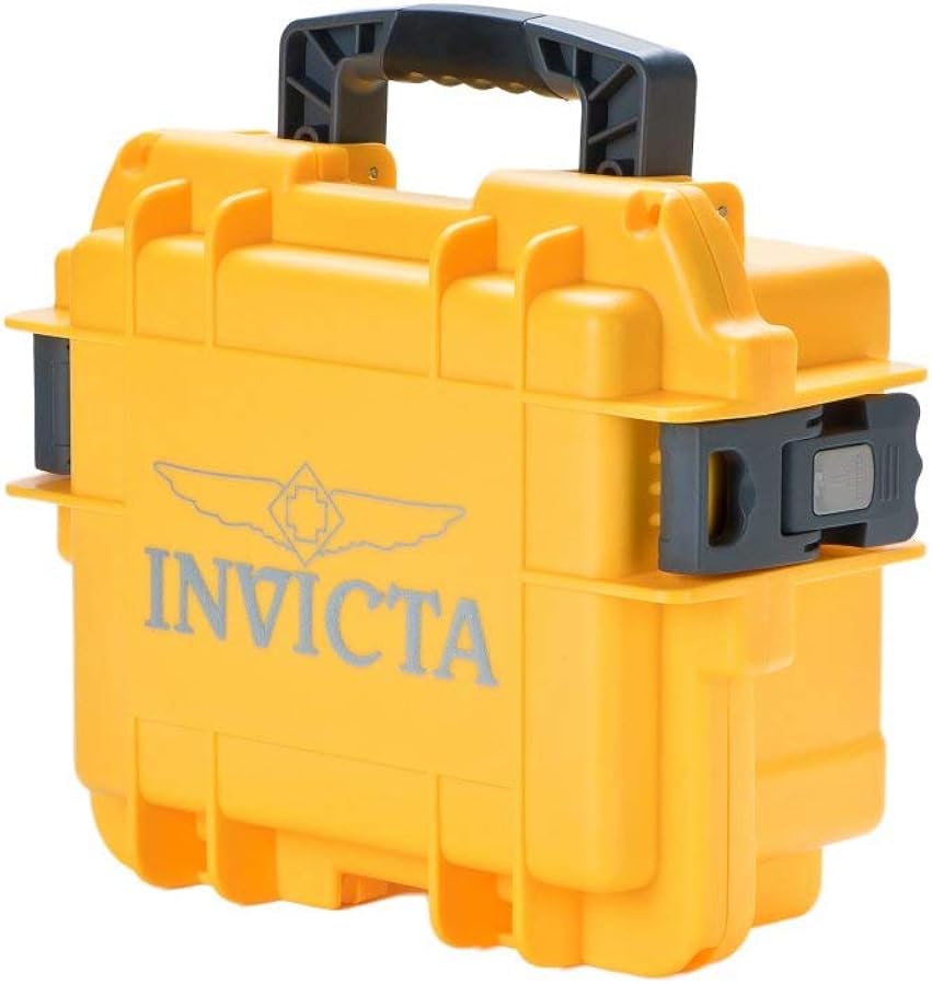 Invicta - Unisex-Adult Watch Box 3 Slot Yellow - DC3YEL, Yellow, Cuff