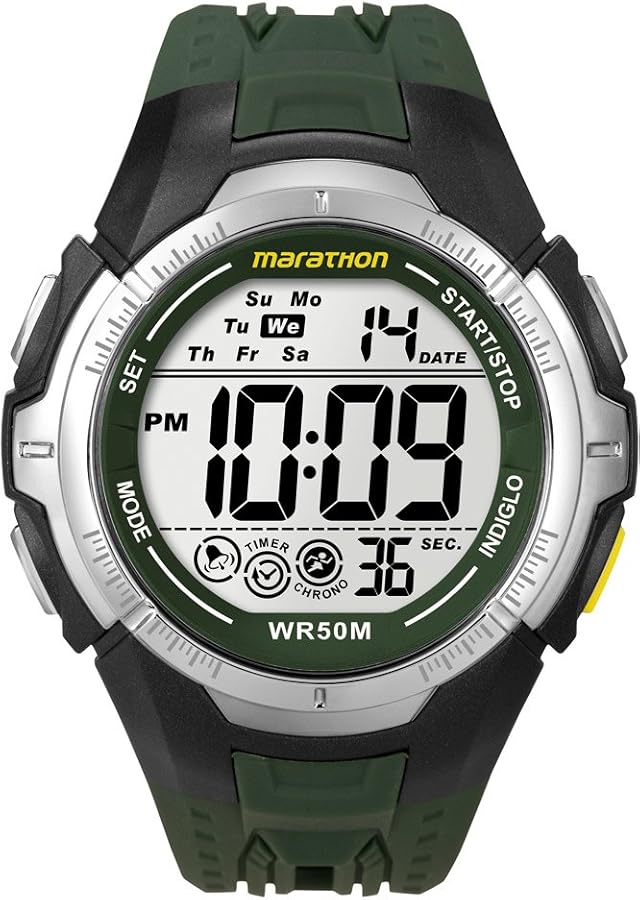 Timex Marathon Digital Men's Watch with Greenish Rubber Strap - T5K516