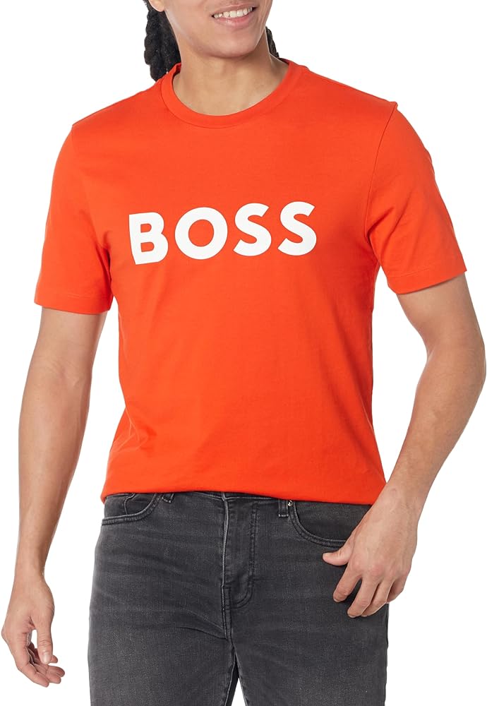 BOSS Men's Patch Logo Jersey Crew Neck T-Shirt