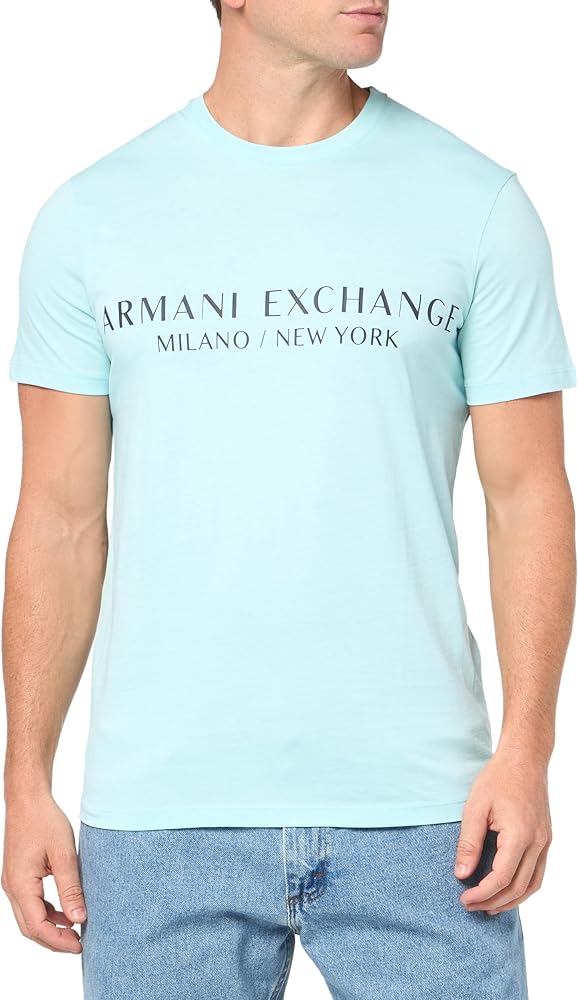 Armani Exchange Men's Regular Fit Short Sleeve Milan New York Logo Tee