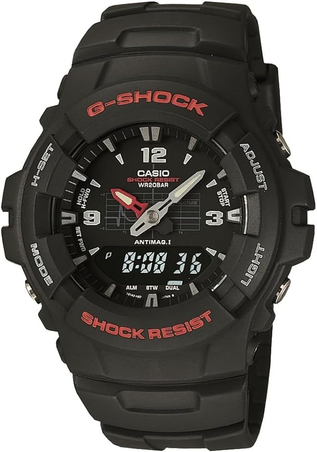 Casio G-Shock Quartz Watch with Resin Strap, Black (Model: G-100-1BVMCI)