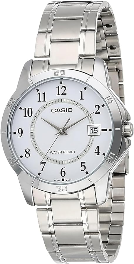 Casio MTP-V004D-7B White Dial Stainless Steel Watch