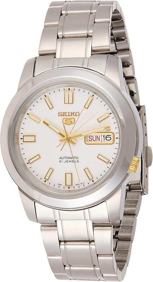 Seiko Men's SNKK07 5 Stainless Steel White Dial Watch