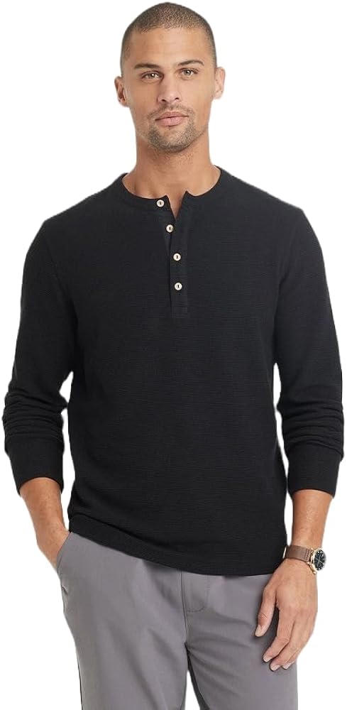 Goodfellow & Co Men's Long Sleeve Henley T-Shirt -