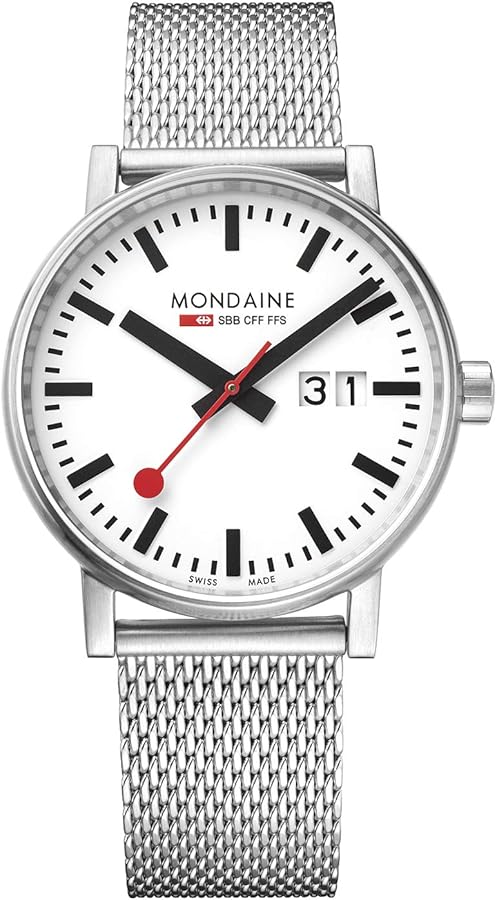 Mondaine Men's MSE.40210.SM SBB Analog Display Swiss Quartz Silver Watch