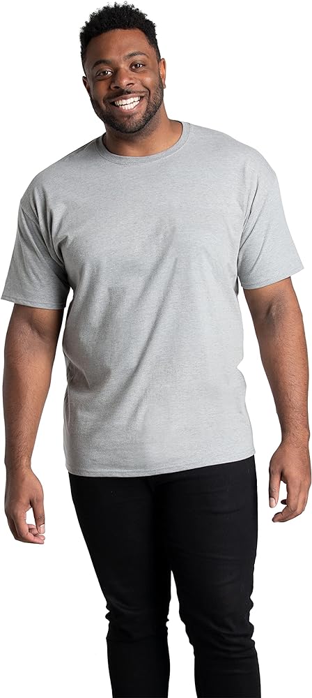 Fruit of the Loom mens Eversoft Cotton T-shirts (Big & Tall Sizes) T Shirt, Big Tall - Crew Grey Heather, Medium Tall US