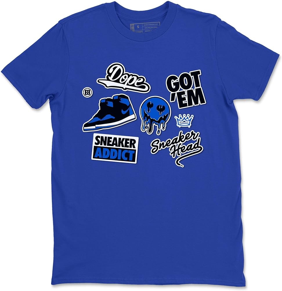 1 Royal Reimagined Design Sneakerhead Sticker Sneaker Matching T-Shirt