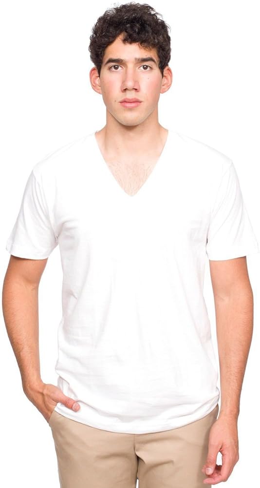 American Apparel Men's Unisex Fine Jersey Short-Sleeve V-Neck