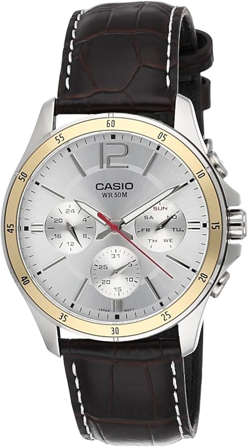 Casio Enticer Chronograph White Dial Men's Watch - MTP-1374L-7AVDF (A835)