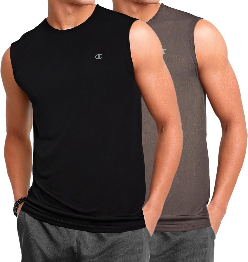 Champion Big and Tall Sleeveless Shirt for Men – 2 Pack Performance Muscle Shirt