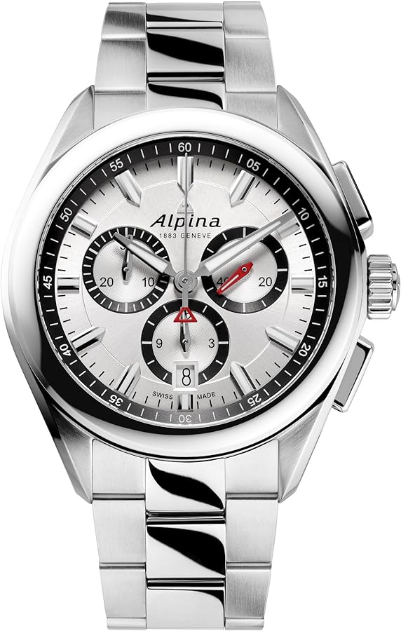 Alpina Men's Alpiner Stainless Steel Dress Swiss Chronograph Quartz, Sapphire Crystal, 42mm