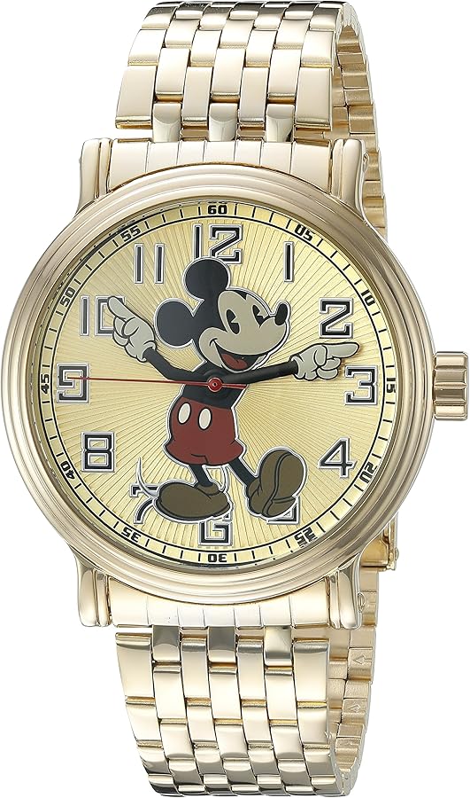 Disney Mickey Mouse Men's W002413 Mickey Mouse Analog Display Analog Quartz Gold Watch