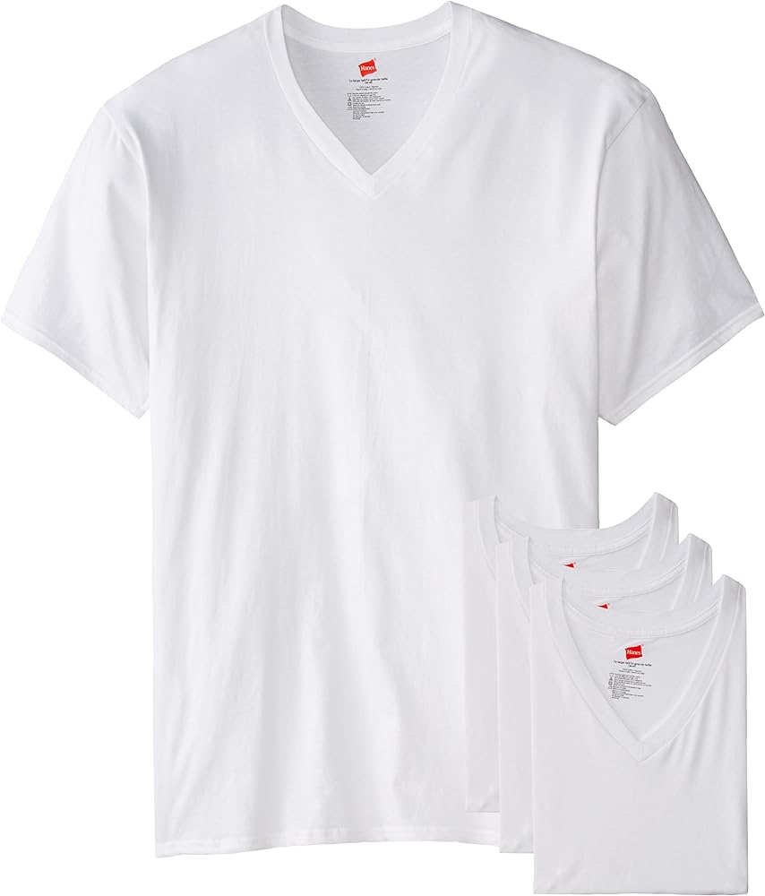 Hanes Men's Tall Classics ComfortSoft Tagless Tees, (3-Pack) White, Large