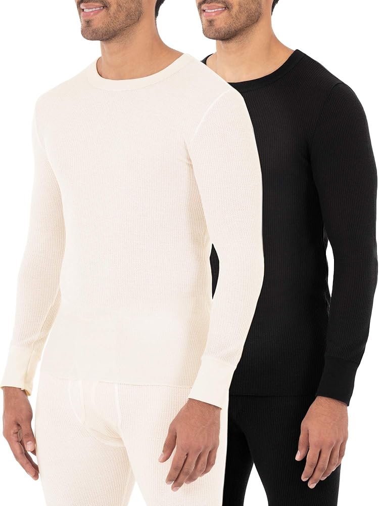 Fruit of the Loom Men's Classic Midweight Waffle Thermal Underwear Crew Top